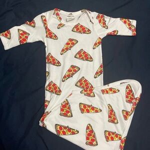 Spearmint Baby Pizza Slice Print Gown